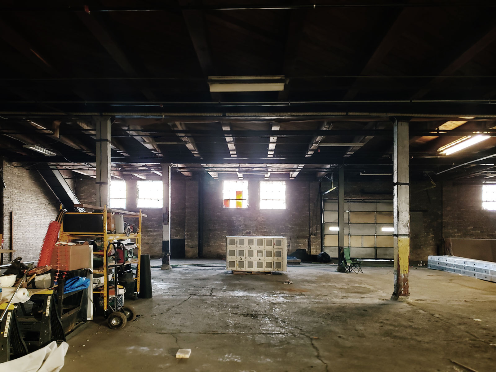 An empty industrial space, ripe for creativity.