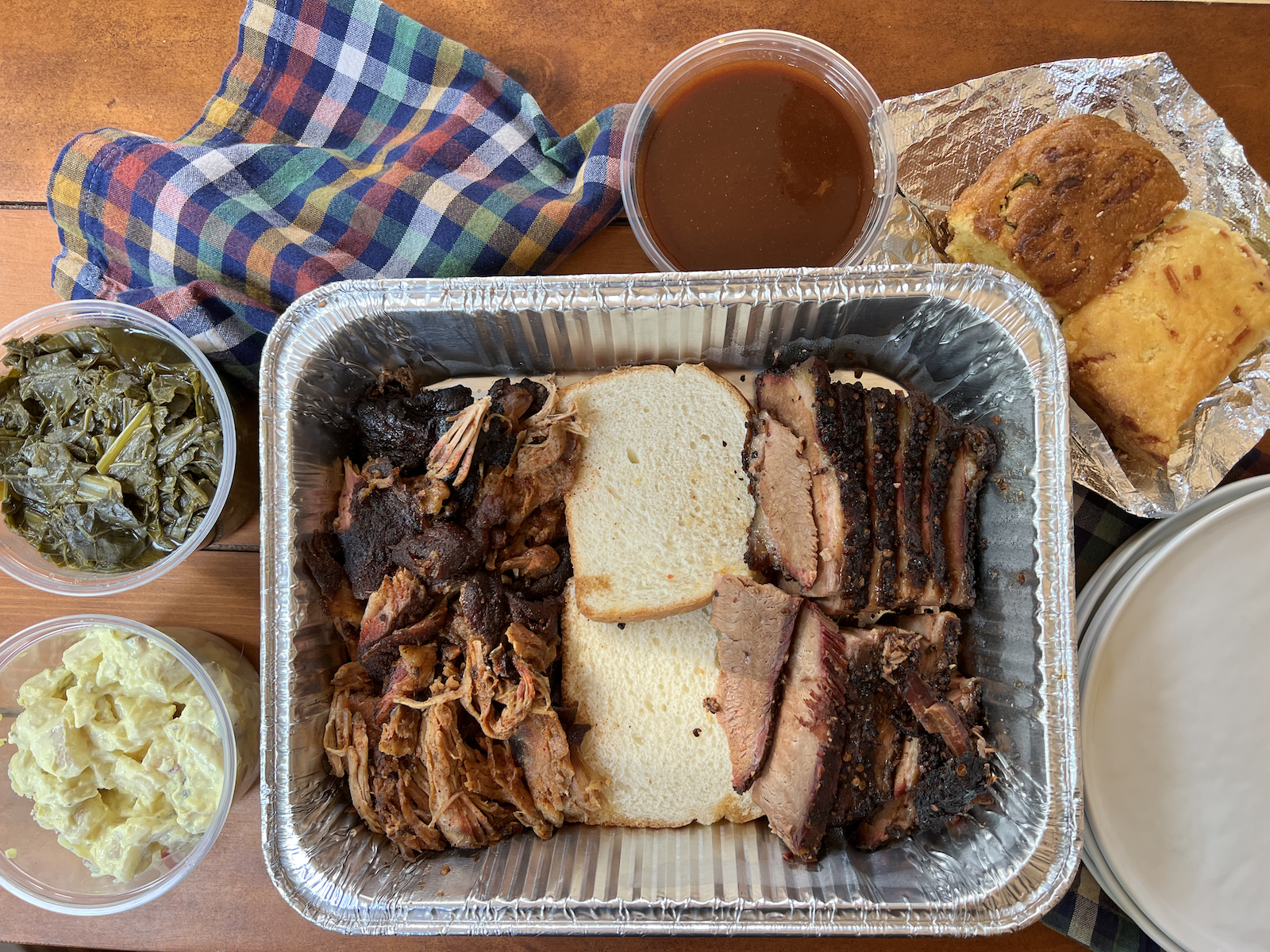 Heaven's Table BBQ spread