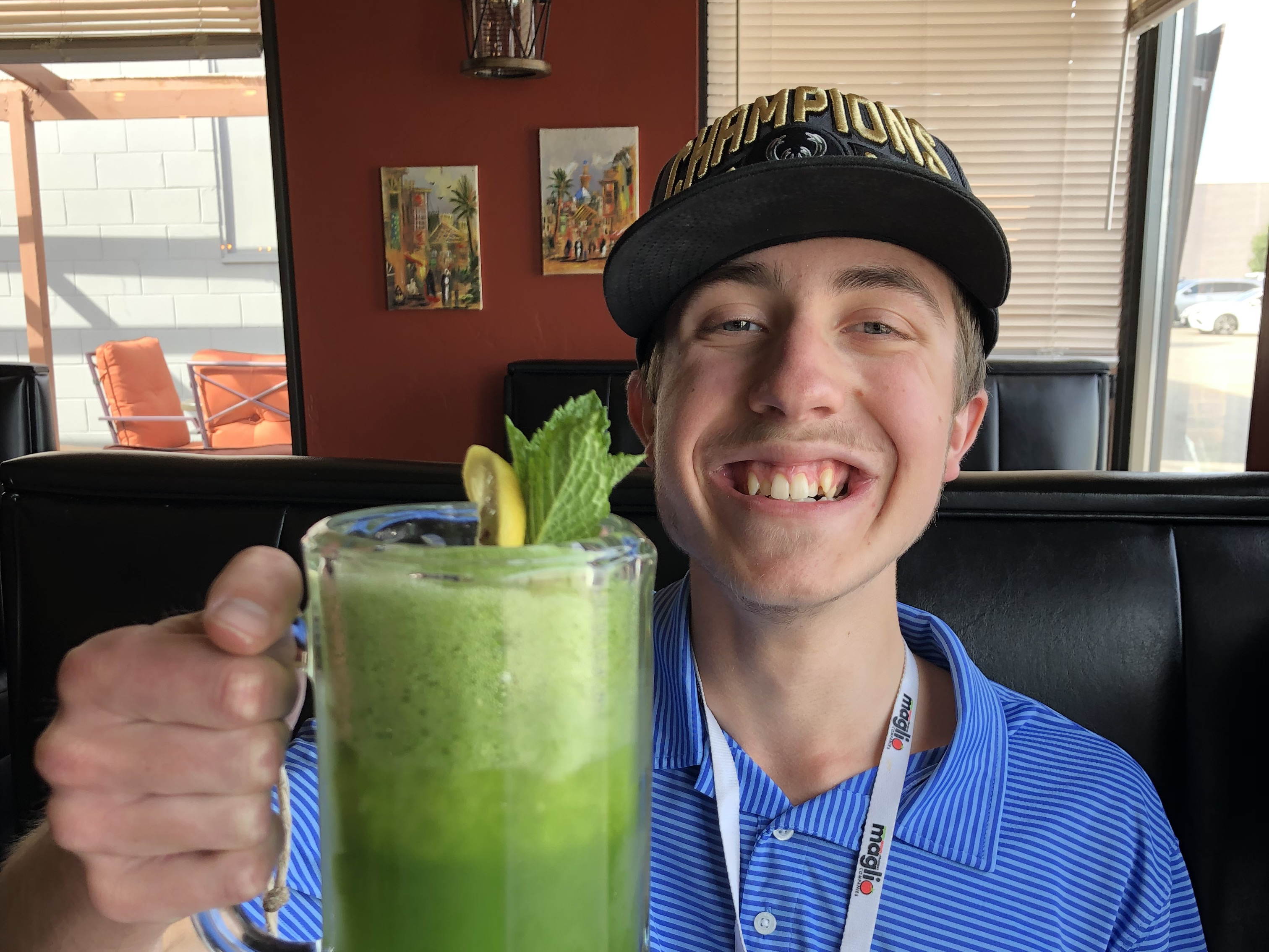 Dominic with smoothie