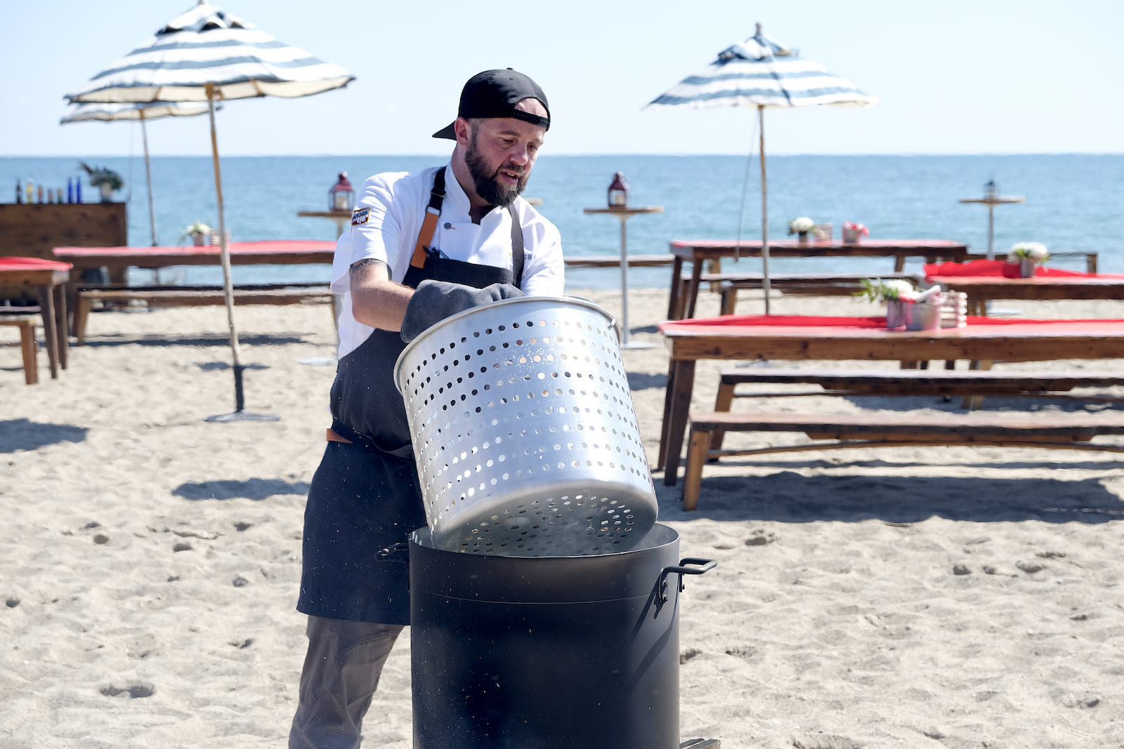 Dan Jacobs prepares his fish boil