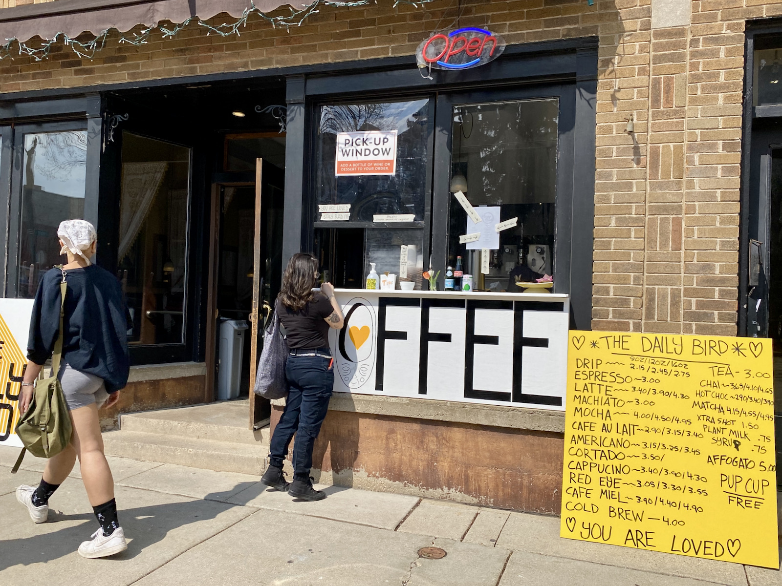 Coffee pick-up window