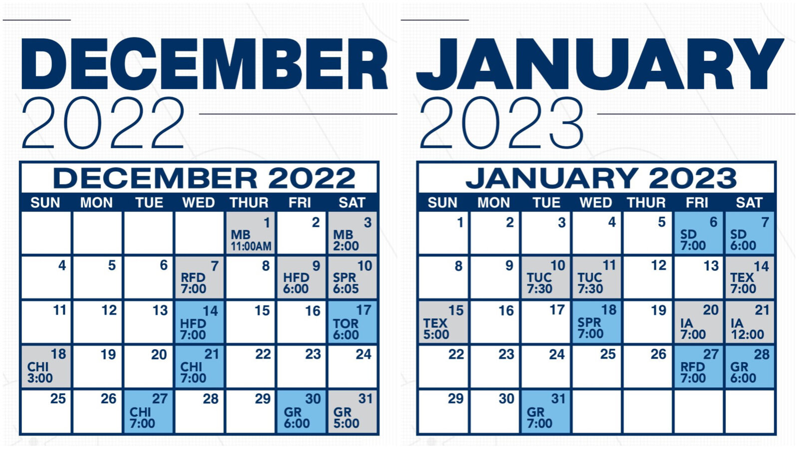 Here's the schedule for the 2022-23 Milwaukee Admirals season