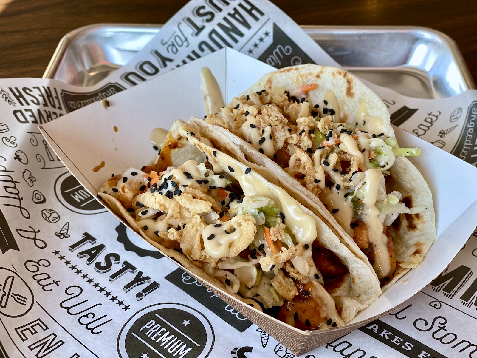 Korean chicken tacos