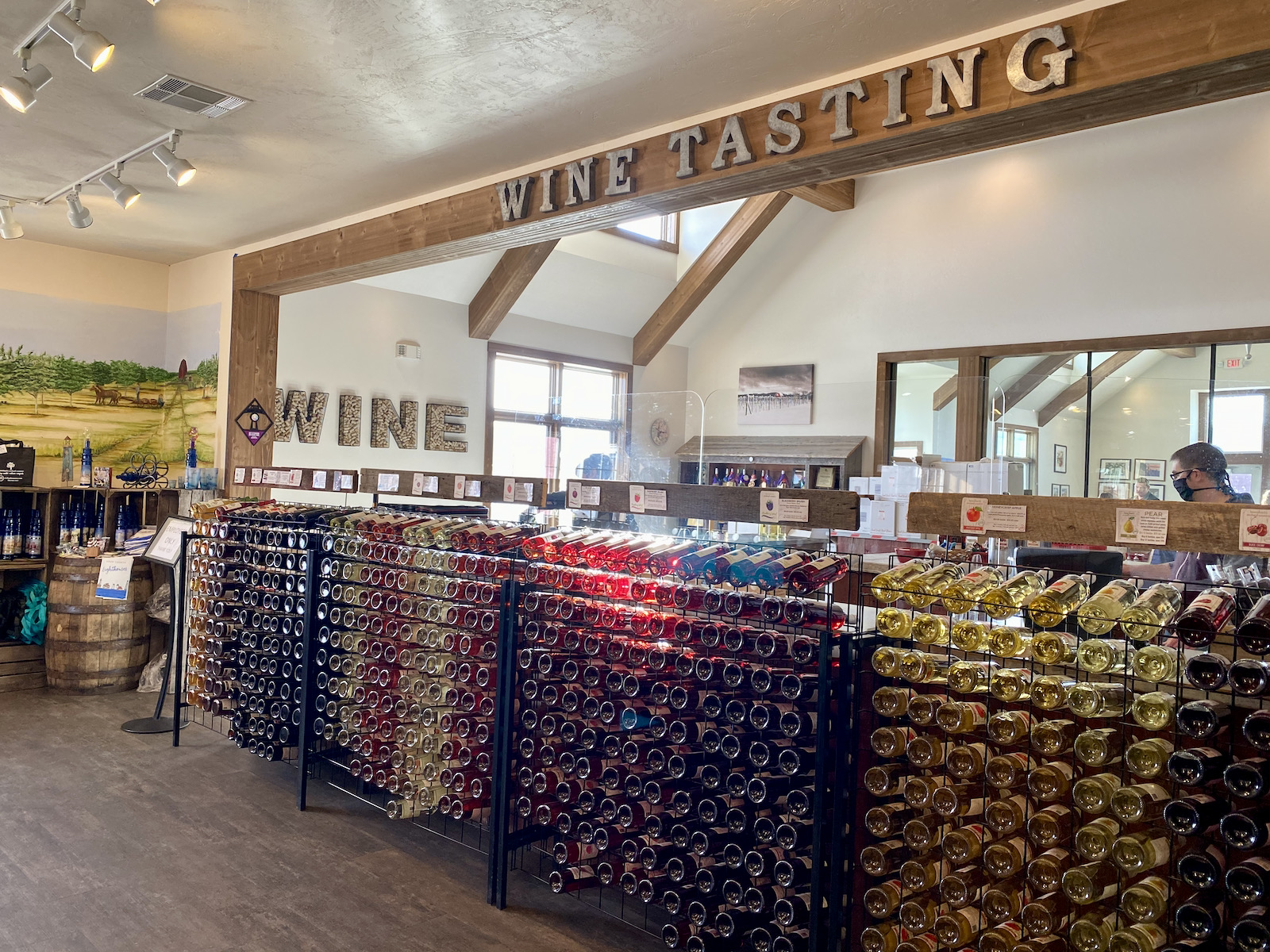 Wine tasting area at Lautenbach's Market