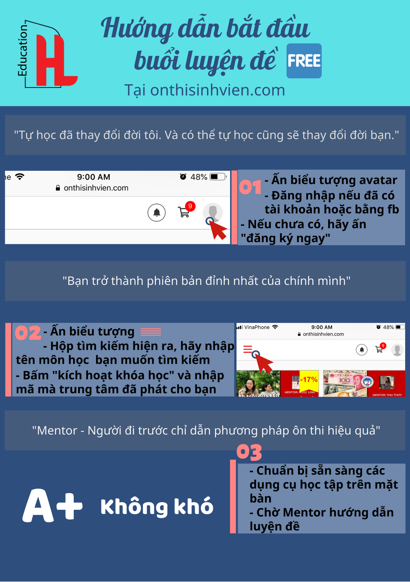 Hướng dẫn bắt đầu luyện đề tại trung tâm ôn thi sinh viên HL