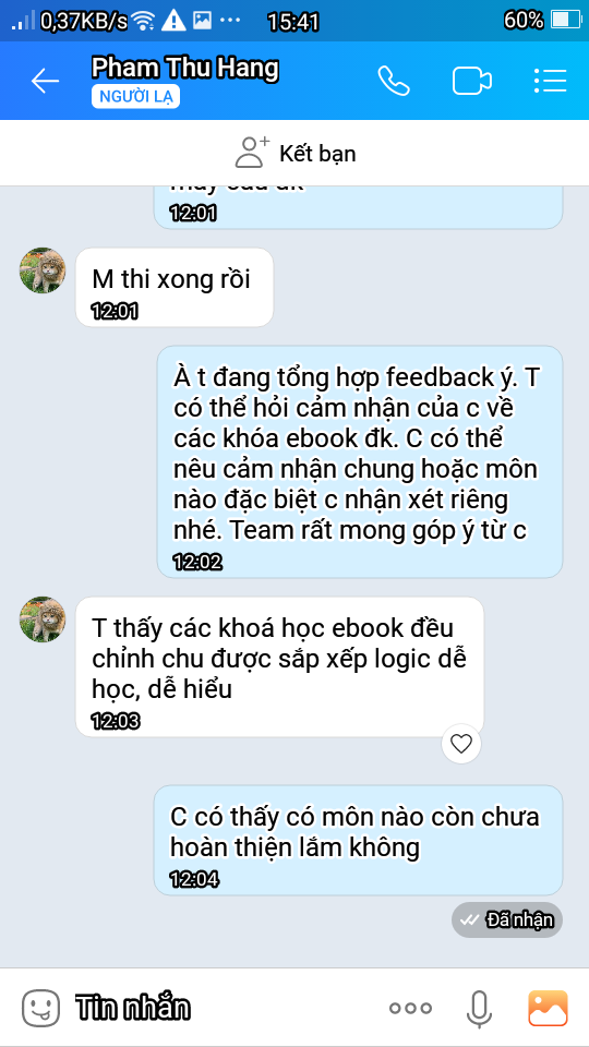 Đánh giá khóa ebook trên onthisinhvien