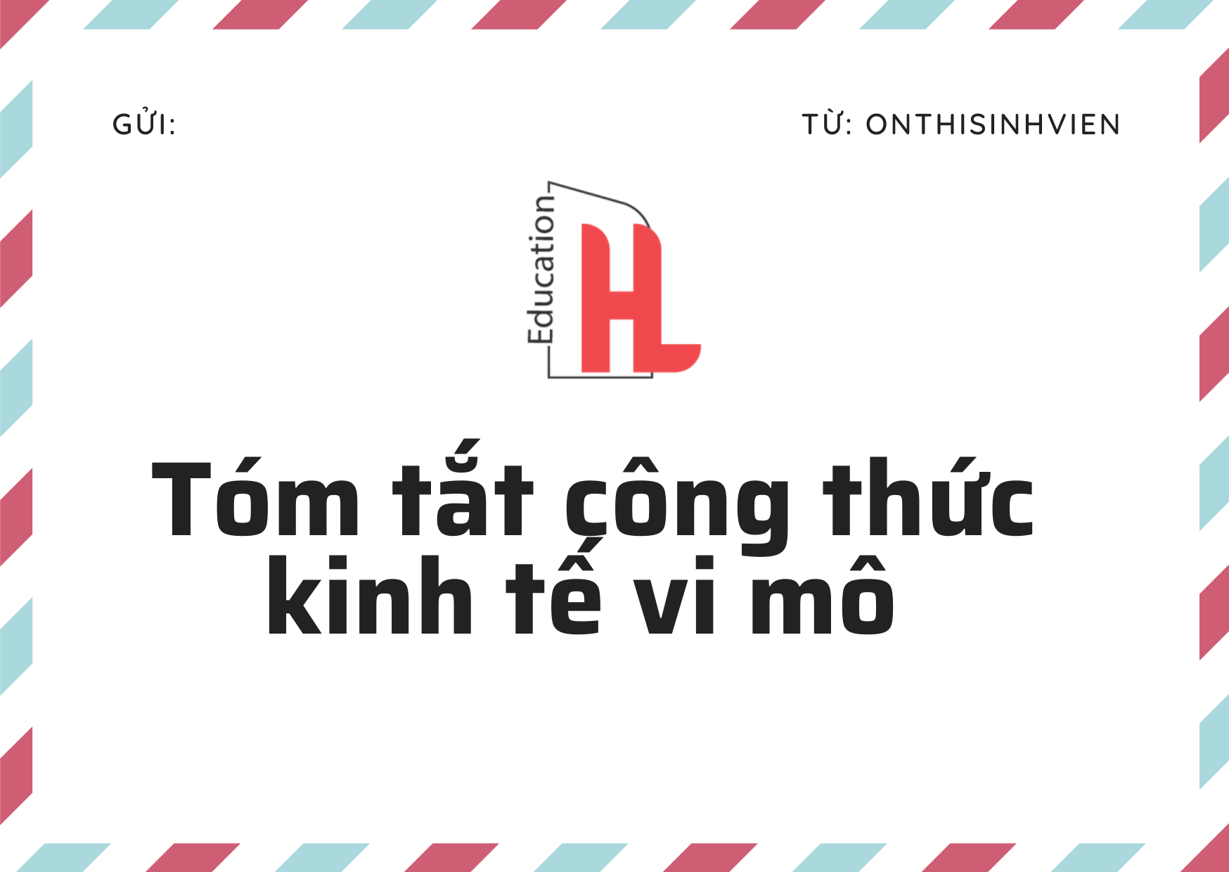 Tóm tắt công thức kinh tế vi mô