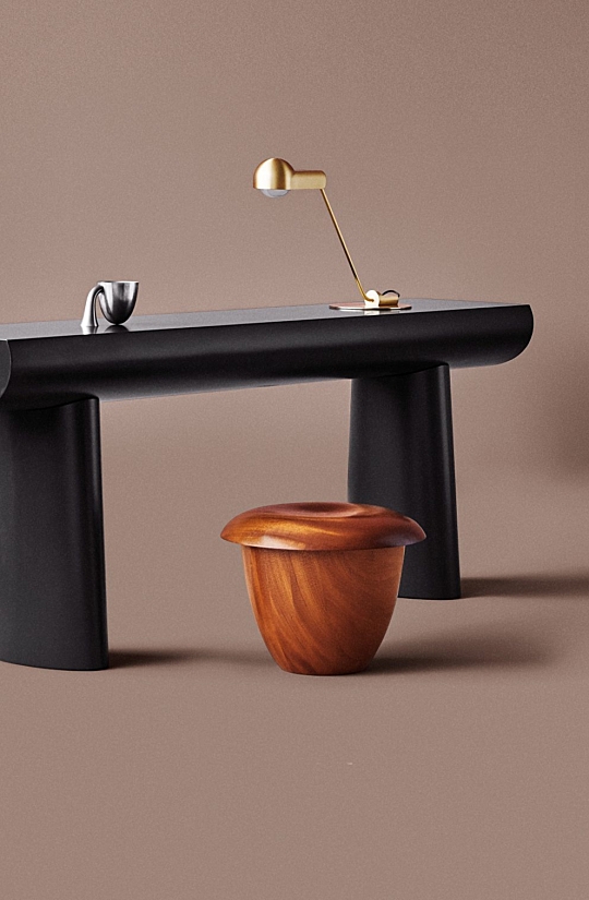 Console Table Domo Mahogany Stool Support