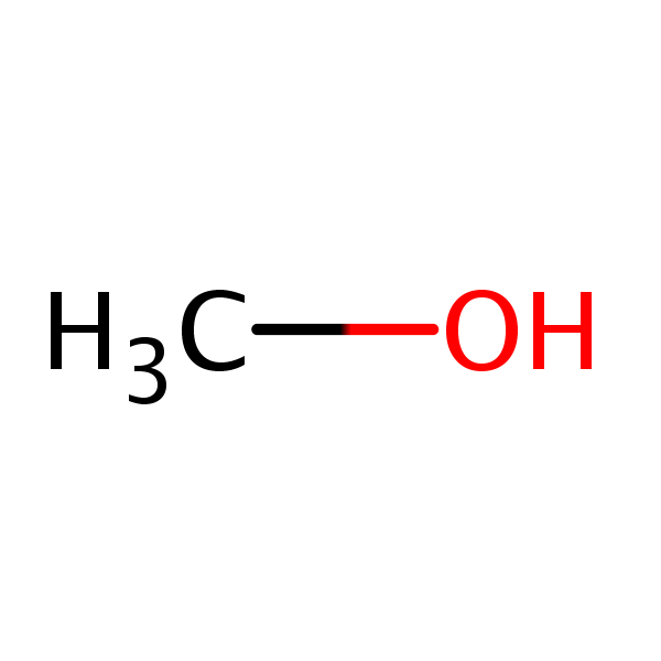 Image of the molecular structure of material, Methanol.