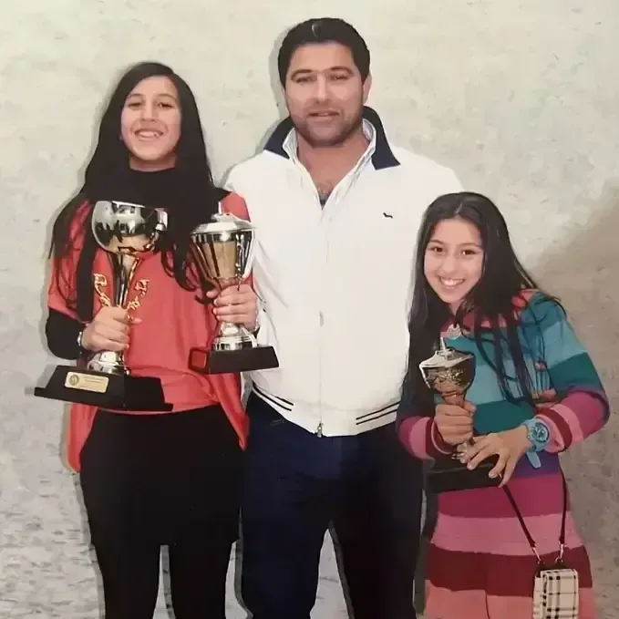 Farida Mohamed with sister and dad Patch