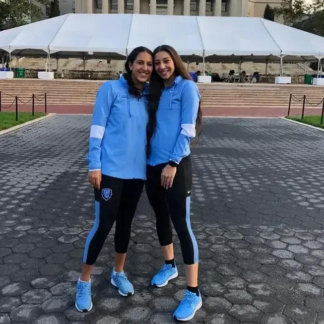 Farida Mohamed with sister at Columbia (Patch)