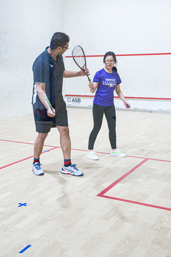 Asghar Abbas on court at Bryant Park