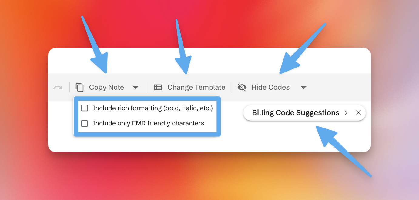 Note Header Controls