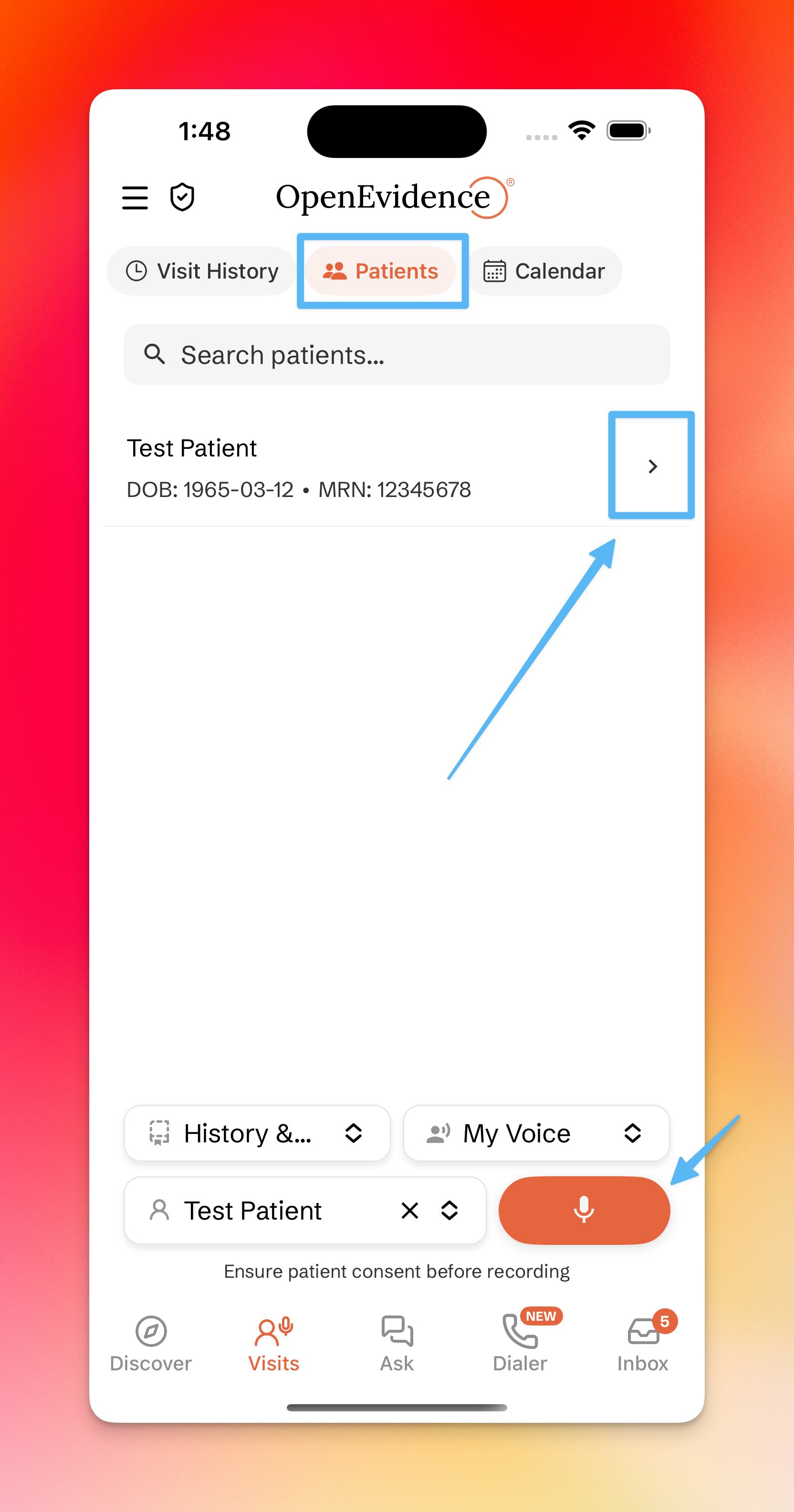 Visits Patient App