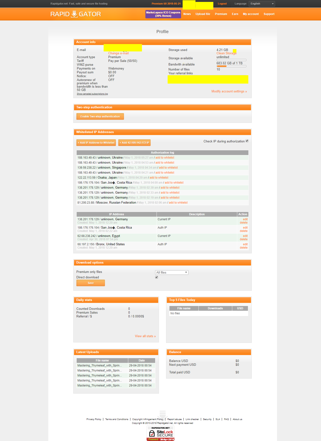 Rapidgator premium generator