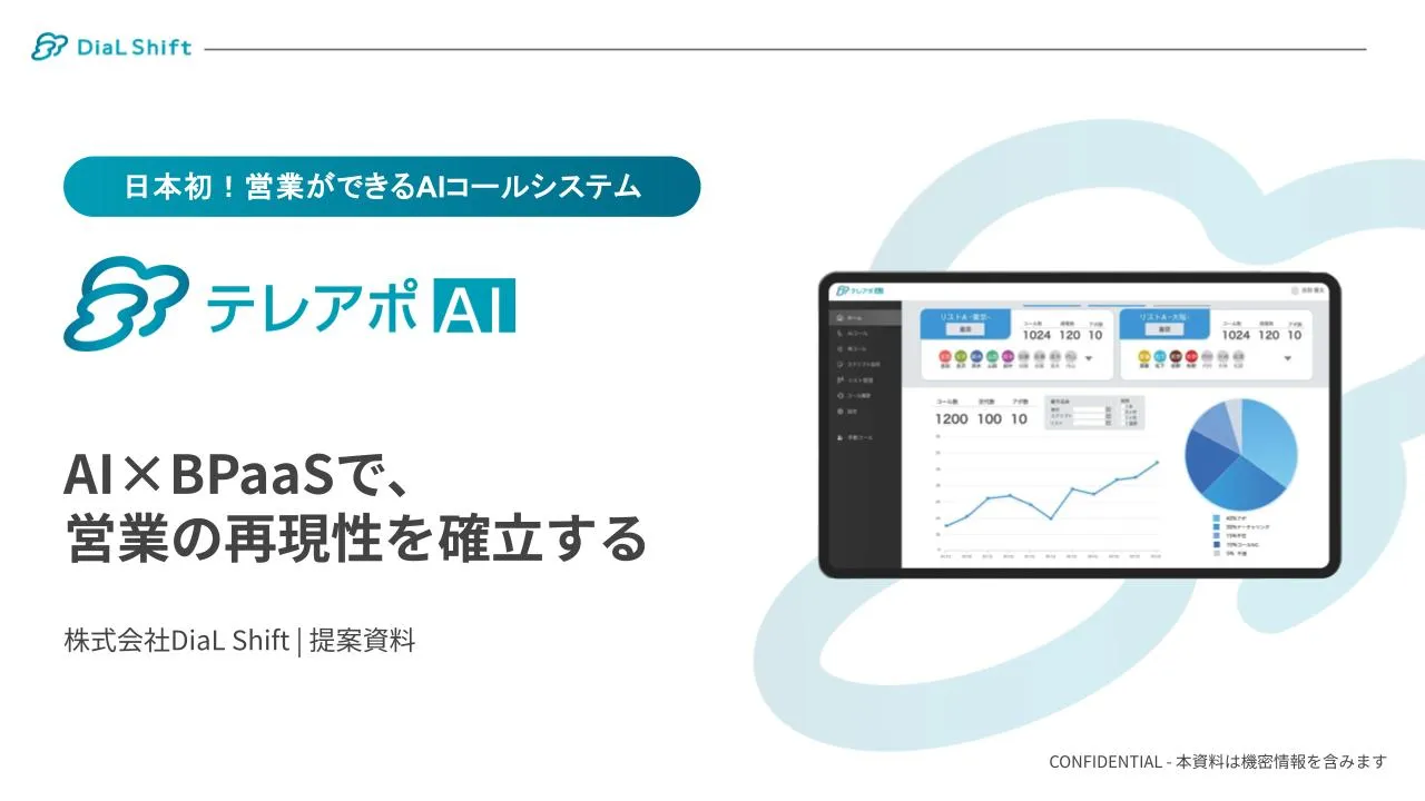 DiaL Shift、営業の属人化を解消するハイブリッド型支援「AI×BPaas」を