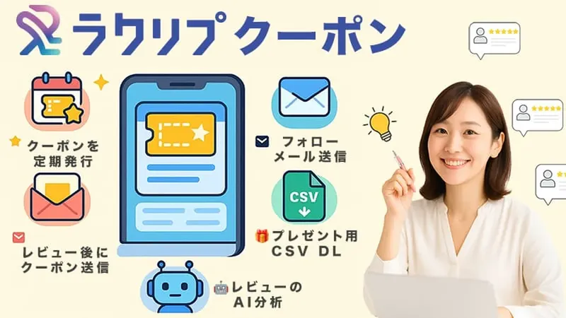 ラクダ、EC店舗のレビュー対応をAIで完全自動化。月5,000円から使える「ラクリプクーポン」提供開始