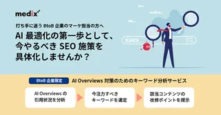 メディックス、BtoB向け「AI Overviews対策のためのキーワード分析サービス」をリリース