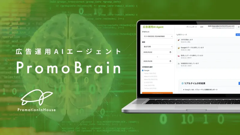 わずか3クリックで専門家級の分析、AI広告運用エージェント「PromoBrain」提供開始