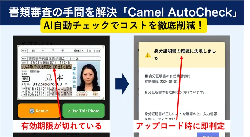 AIで書類審査の80%を自動化、不備を申請時に検知する「Camel AutoCheck」が正式リリース