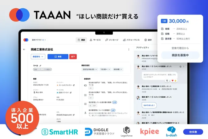 ほしい商談だけ買える「TAAAN」がフルリニューアル