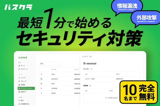 中小企業にも朗報！パスクラが10名まで完全無料で使えるセキュリティ対策プランを新提供