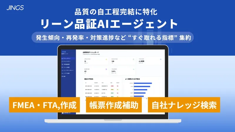 熟練者の知見をAIで活用　JINGSが品質管理向け「リーンAIエージェント」を提供開始