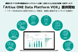 アルティウスリンク、生成AIで顧客の声を全文分析する「Altius ONE Data Platform VOX」を提供開始