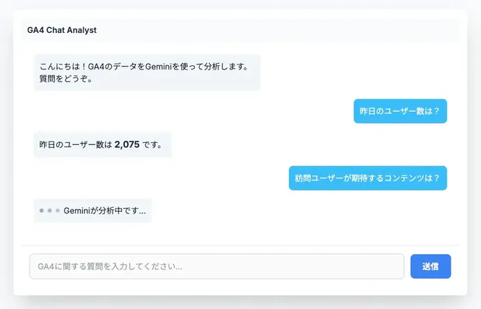 GA4分析を会話で完結、Gemini搭載のAIツール『GA4 Chat Analyst』登場