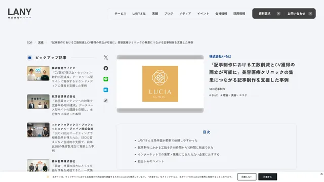 「記事制作における工数削減とCV獲得の両立が可能に」美容医療クリニックの集患につながる記事制作を支援した事例