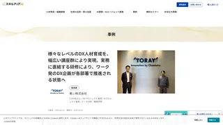 様々なレベルのDX人材育成を、幅広い講座群により実現。実務に直結する研修により、ワーク発のDX企画が各部署で推進される状態へ