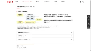 財務部門向けソリューションのスクリーンショット