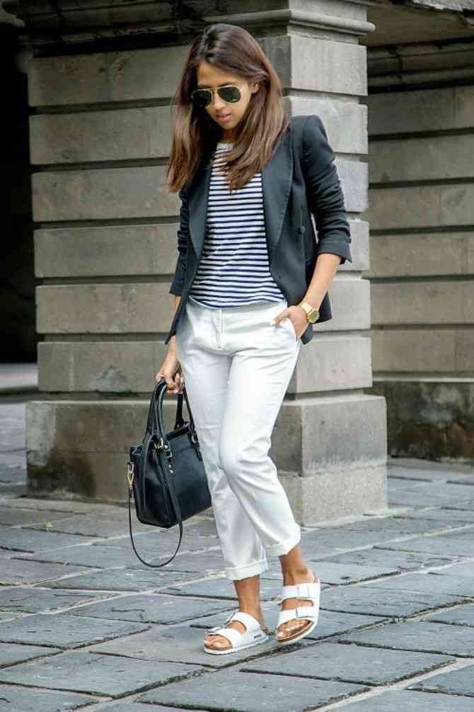 Outfit black&amp;white cùng blazer... 