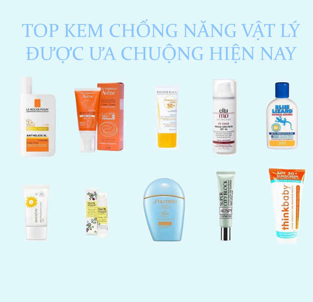 các loại kem chống nắng tốt