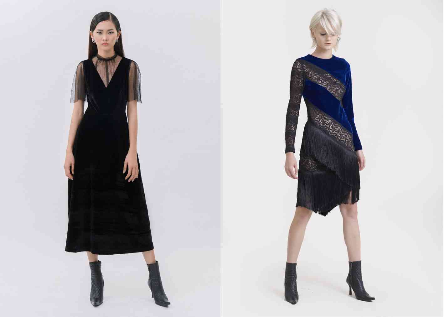 BST Party mới nhất cua thương hiệu Marc Fashion cũng có nhiều mẫu váy đầm được thiết kế từ chất liệu nhung