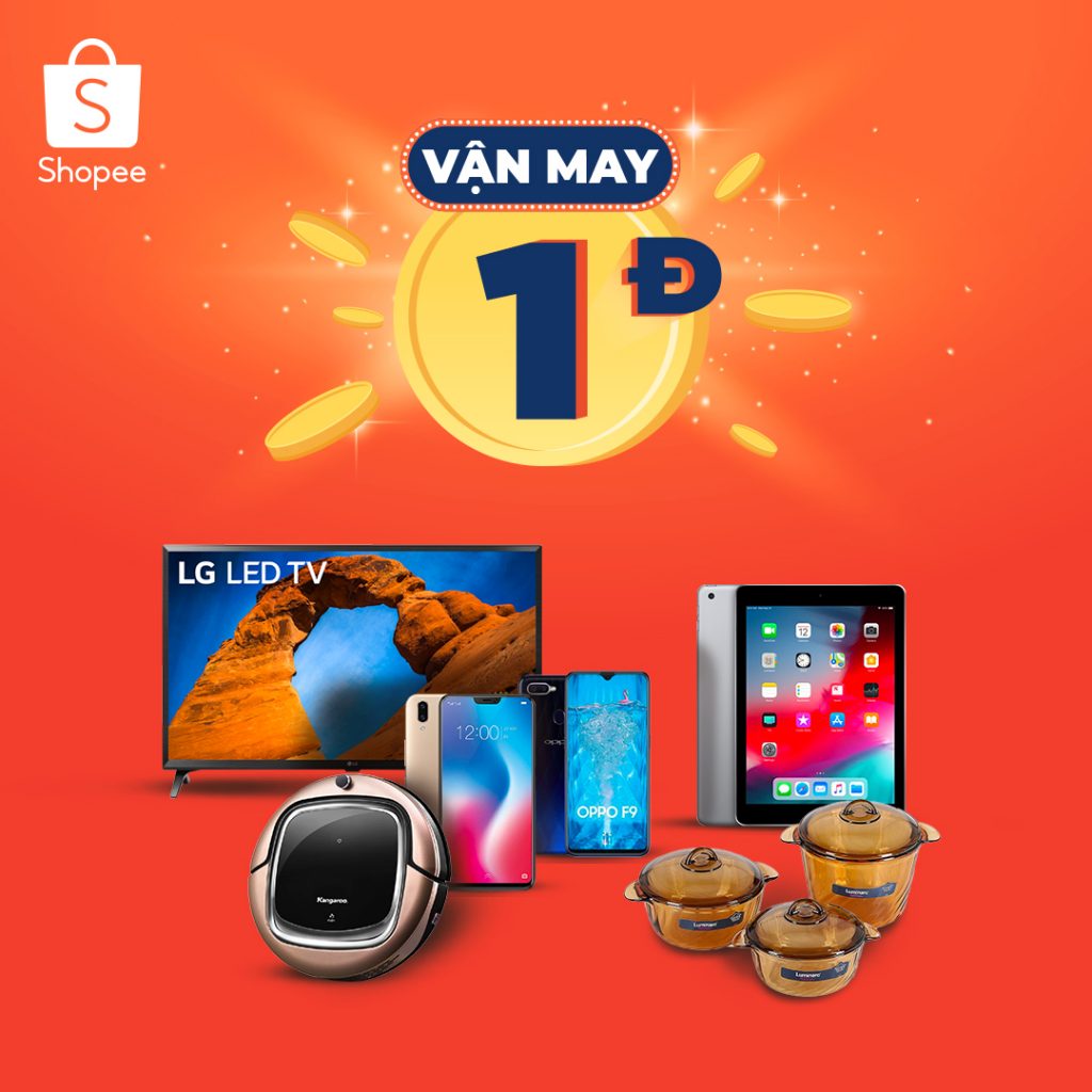 Mua hàng 1Đ với Vận May 1Đ tại Shopee