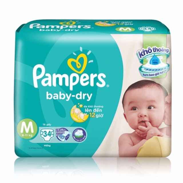 Tã dán Pampers giúp da bé khô thoáng suốt cả ngày