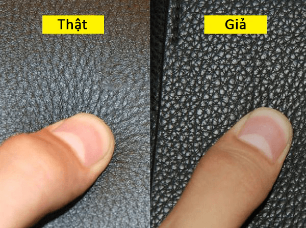 Cách chọn giày da thật bằng cách ấn tay lên bề mặt của giày da
