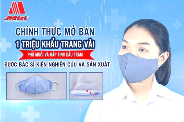 Khẩu trang vải kháng khuẩn Miti được phủ muối