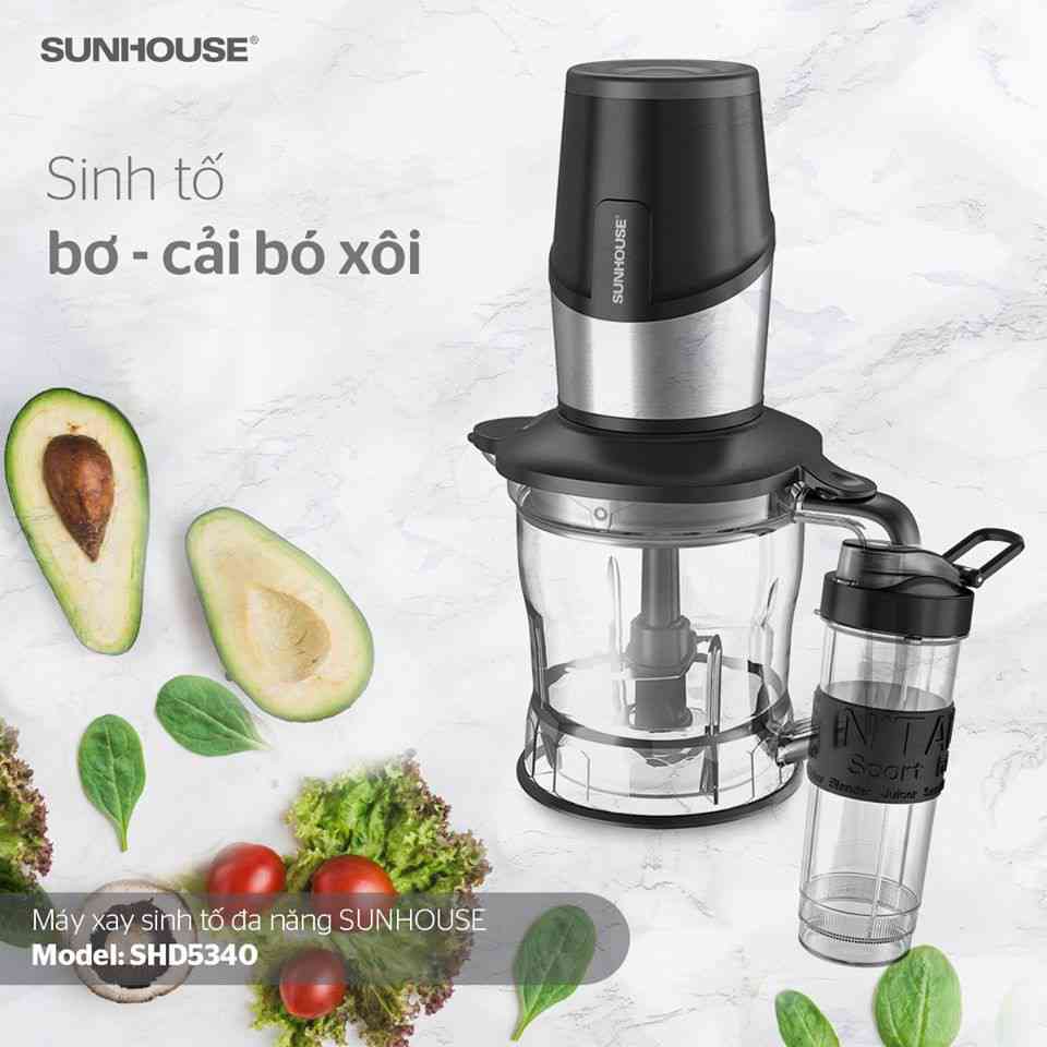 Sunhouse SHD5340 sở hữu 3 cối xay được làm bằng chất liệu nhựa cao cấp