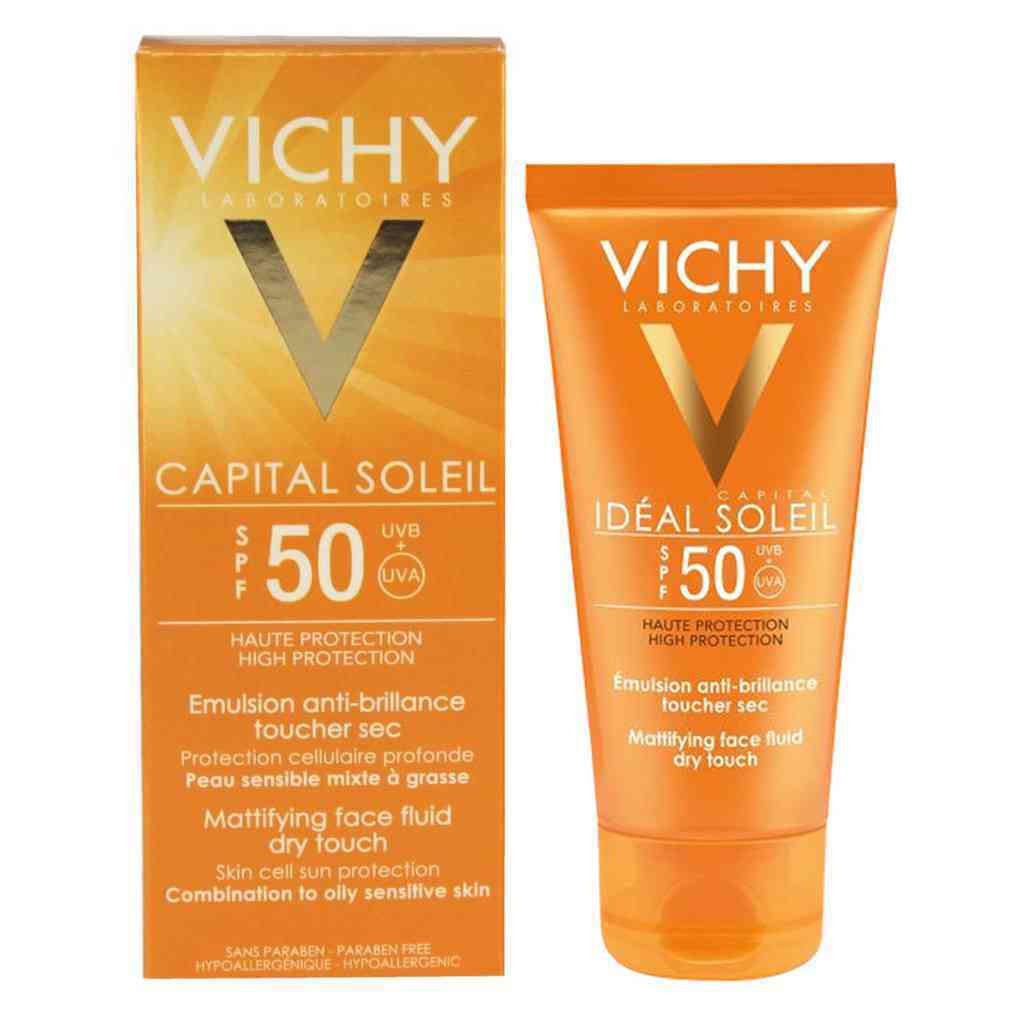 Vichy Ideal Soleil Mattifying Face Fluid Dry Touch là một trong những loại kem chống nắng bán chạy nhất.