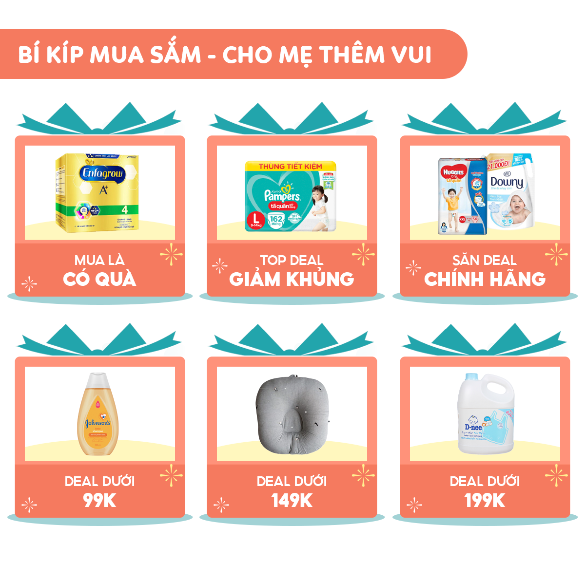 Cơ hội mua sắm sản phẩm cho bé chất lượng với giá giảm độc quyền và nhận được nhiều phần quà xinh. 