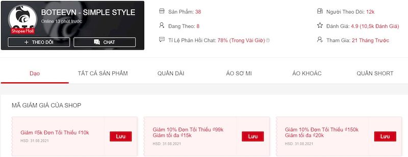 các shop bán đồ Unisex trên Shopee uy tín