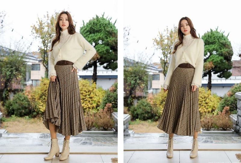 Mix áo len cổ lọ với chân váy siêu xinh siêu năng động  Thời trang  Việt  Giải Trí