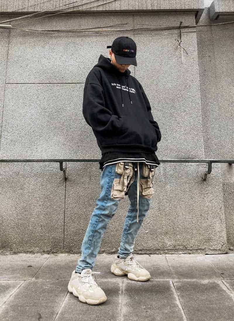 hoodie oversize nam cực bụi bặm