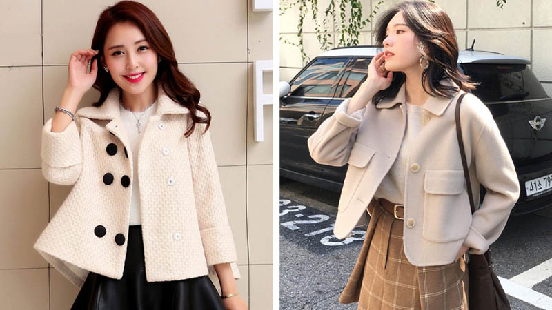 Set áo khoác dạ tweed trắng và chân váy A HUONG BOUTIQUE HBVEST164 - Áo  khoác mùa đông nữ | ThờiTrangNữ.vn