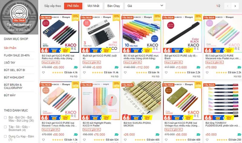 Danh sách các shop bán đồ Bullet Journal không thể thiếu Dotgrid 