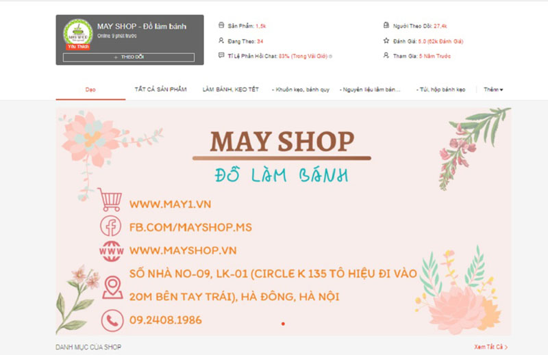 May Shop – chẳng thiếu đồ làm bánh nào mà bạn đang cần