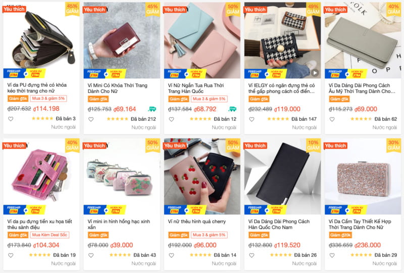 Top 5 shop bán ví cầm tay nữ trên Shopee hot nhất hiện nay