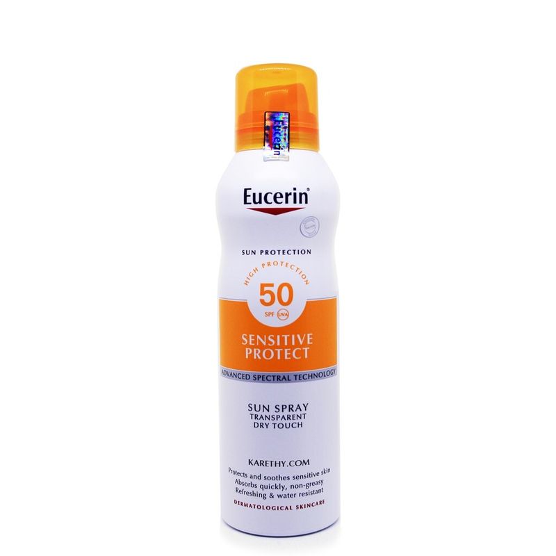 Kem chống nắng Eucerin Spray Transparent SPF50+. (Ảnh: Shopee.vn)